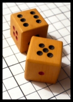 Dice : Dice - 6D Pipped - Eastern Wood with tight Pip Arrangement - Ebay May 2012